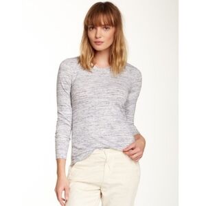 Standard James Perse Heathered Gray Long Sleeve Round Neck Top